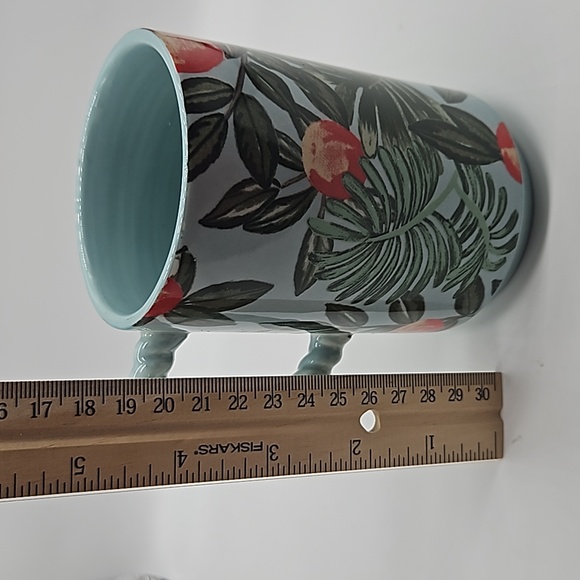 Pluma mug iris blue motif w/bird NIB - Picture 6 of 6